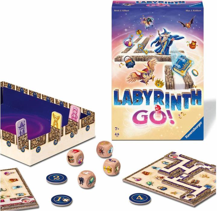 Produktbild Ravensburger Familienspiel 24699 - Labyrinth Go! - Gesellschaftsspiel für 1 - 4 Personen (Deutsch, Spanisch, Französisch, Niederländisch, Italienisch, Portugiesisch, Englisch)