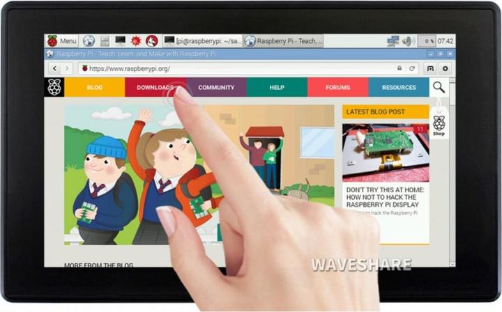 Produktbild WaveShare 7inch HDMI Capacitive Touch Screen 1024x600 mit Gehäuse