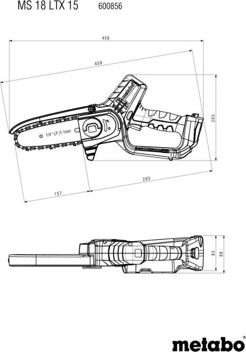 Produktbild Metabo MS 18 LTX 15 (Akku Kettensäge)