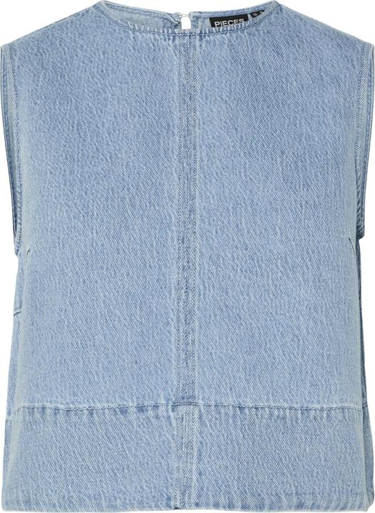 Pieces PCFLORA ÄRMELLOSES DENIM Oberteil (M)