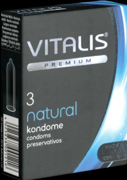 Immagine prodotto Vitalis Preservativi PREMIUM "Natural" 3 per un sesso sicuro in ogni posizione (3 pz.)