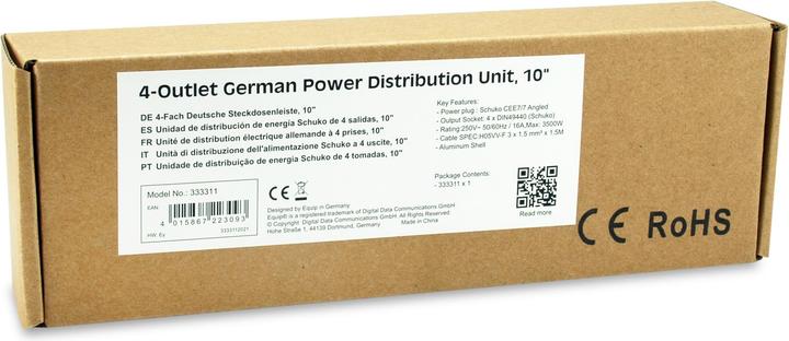 Actual product image equip Power strip 1HE4fach Schuko.CEE.Kabl.si (4 x, CEE 7/7, 1.50 m)