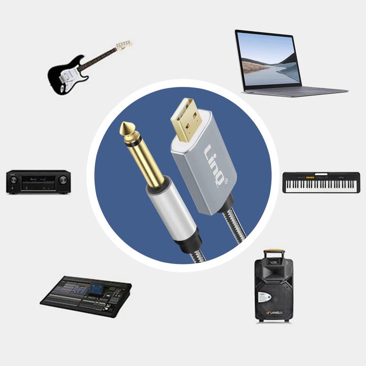 Immagine prodotto LinQ Cavo audio USB / jack da 6,35 mm (3 m)
