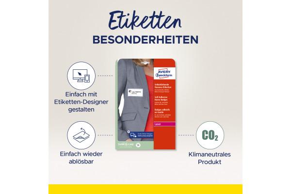 Image du produit Avery Etiquettes nominatives 80 x 50 mm, 20 Blatt