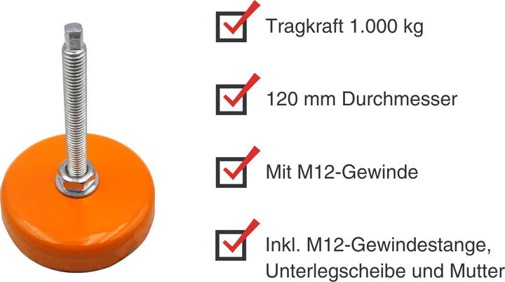 Actual product image Paulimot Maschinenfuss, Tragkraft 1000 kg, Ø 120 mm