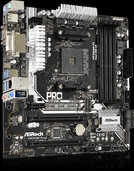 Produktbild AsRock AB350M Pro4 (AM4, AMD B350, mATX)