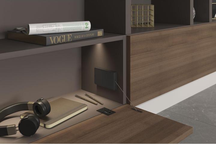Produktbild Italiana Ferramenta Bremsklappenhalter KIARO EASY SOFT mit Seil, Kunststoff grau
