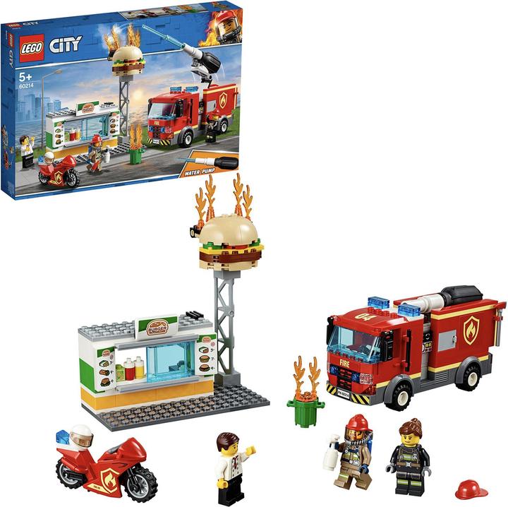 Actual product image LEGO Fire brigade deployment at Burger Restaurant (60214, LEGO City)