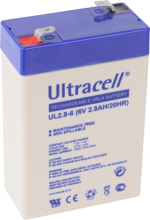 Produktbild Ultracell UL2.8-6 6V 2,8Ah Bleiakku AGM Blei Gel Akku (6 V, 2.80 Ah)