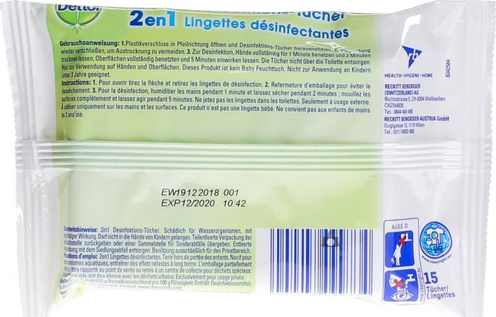 Immagine prodotto Dettol 2in1 Salviette disinfettanti