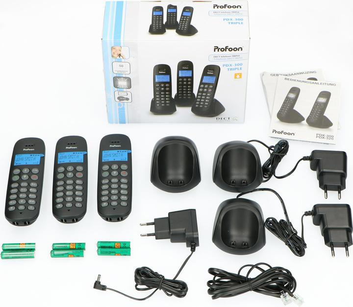 Immagine prodotto Profoon Telefono DECT con 3 portatili, nero