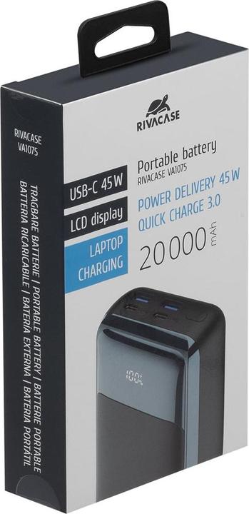 Image du produit Rivacase Batterie 20 000 Mah 45W Qc/Pd (20000 mAh, 45 W, 74 Wh)