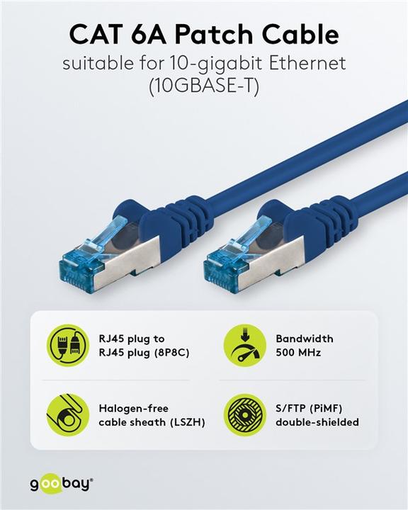 Produktbild Goobay Netzwerkkabel (S/FTP, CAT6a, 2 m)