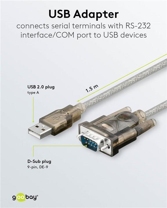 Immagine prodotto Goobay Convertitore seriale USB RS232 (1.50 m)