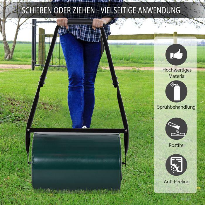Produktbild Swisshandel24 Rasenwalze mit U-Griff Gartenwalze Gartenrolle 30 cm Durchmesser 30 L Wasser-/Sandfüllung 41 cm Arbe