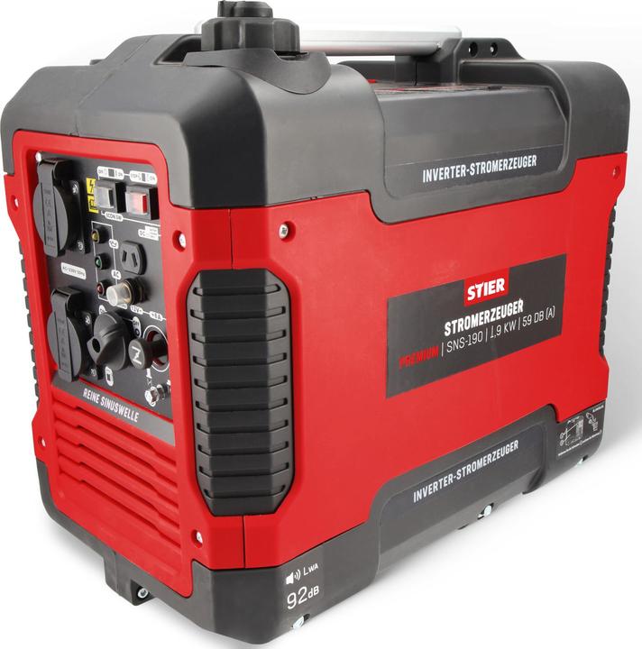 Produktbild Stier Inverter Stromerzeuger Premium SNS-190 1,9 kW 59 dB(A) (1600 W, 4 l)