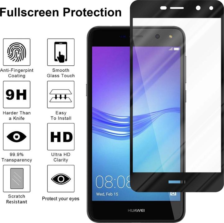 Produktbild Cadorabo Vollbild Displayschutzglas (1 Stück, Huawei Y5 (2017), Huawei Y6 (2017))