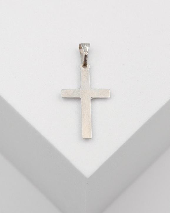 Image du produit Muau Pendant cross or blanc 750, 26x12mm (Or blanc 750/18K)