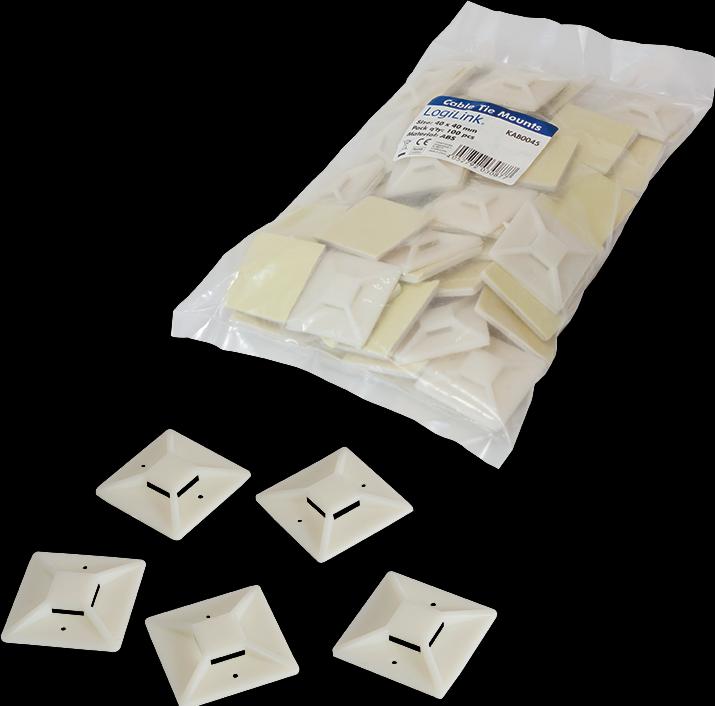 Actual product image LogiLink Cable tie mounts, self-adhesive, cable tie receptacle: (Plastic cable ties, 40 mm, 100 pcs.)