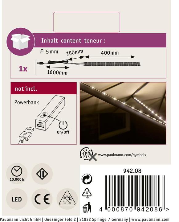 Produktbild Paulmann Mobile Parasol Light (30 lm, IP20)