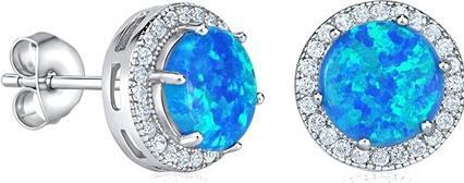 Silvego Silver earrings withue synthetic opal JJJEM0016C2