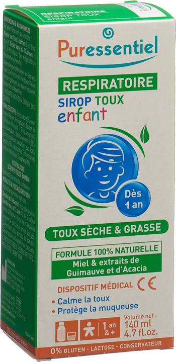 Actual product image Puressentiel Respiratory Cough Syrup Child, 140 ml (1 Piece)