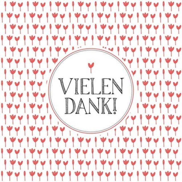 Produktbild ppd Servietten Vielen Dank! 33cm x 33cm (20 x)