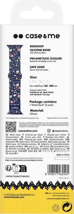 Image du produit Caseme Bracelet pour Apple Watch 38/40/41 mm avec design Peanuts (38 mm, 40 mm, 41 mm, Silicone)