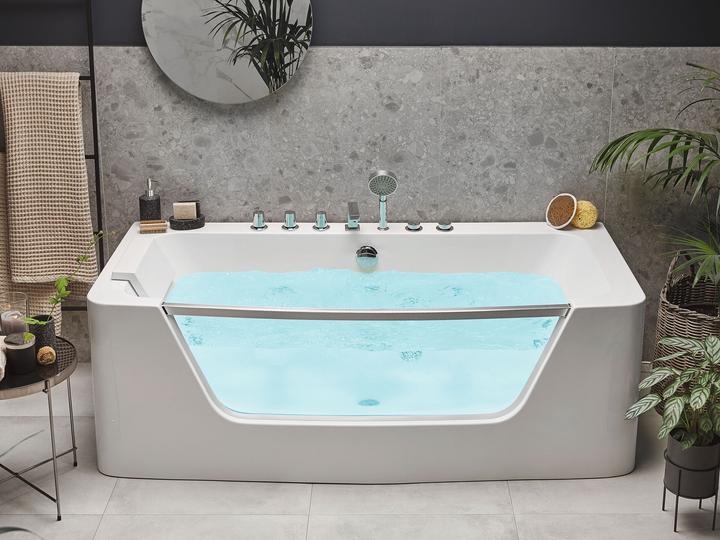 Image du produit Beliani Baignoire à hydromassage blanche rectangulaire 170 x 85 cm BARRANCA (220 l, 170 cm, 85 cm)