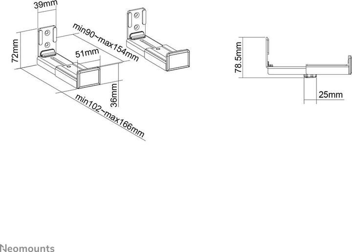 Image du produit Neomounts AWL29-550BL1 (1 pièce, Installation murale, Non mobile)