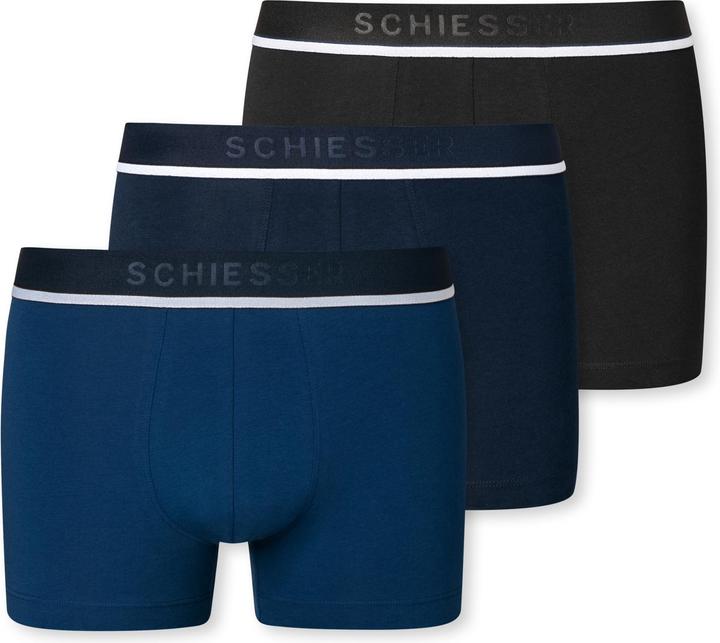 Actual product image Schiesser Men's Boxer Briefs Stripes 95/5 Organic Cotton | Pack of 3 (10, pack of 3)