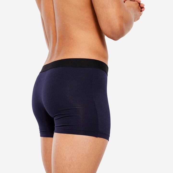 Immagine prodotto Domyos Boxer da uomo in cotone confezione da 3 pezzi - nero/grigio/blu (XXL, confezione da 3)