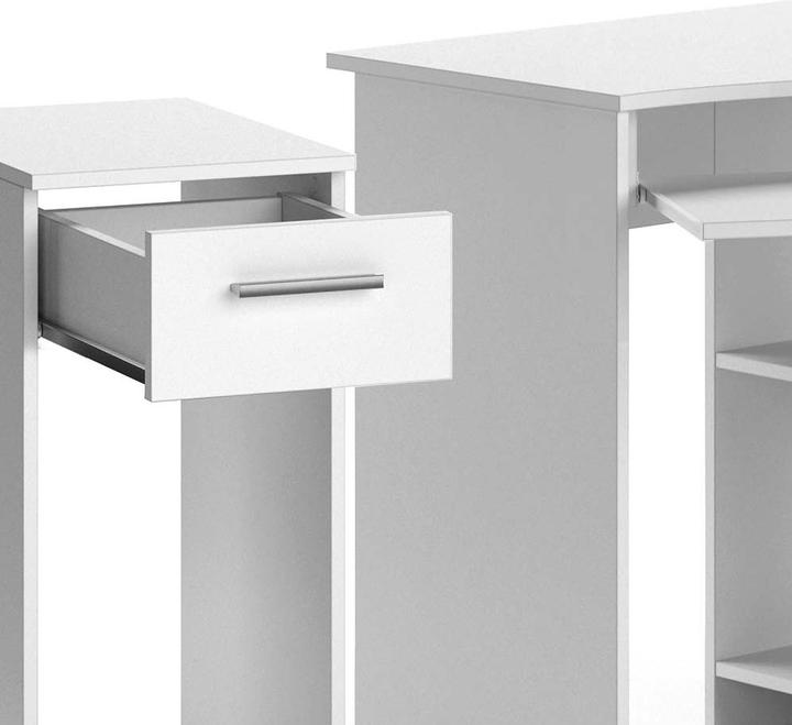 Actual product image Vicco Odin corner desk, white, 83 x 76 cm Set with PC cabinet