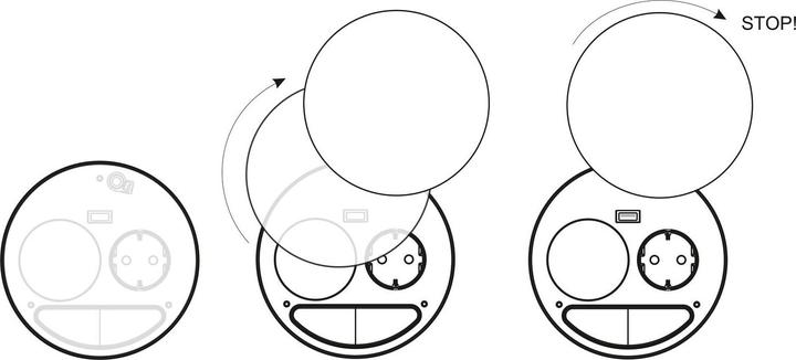 Actual product image Wipo Socket outlet element Smile Schuko, USB and wireless charger, black (CEE 7/3, 1.80 m)