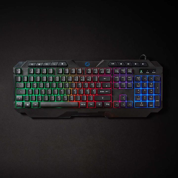 Image du produit Nedis Clavier de jeu filaire | USB Type-A | Touches à membrane | LED | QWERTY | DE-Layout | Longueur du (DE, Filaire)