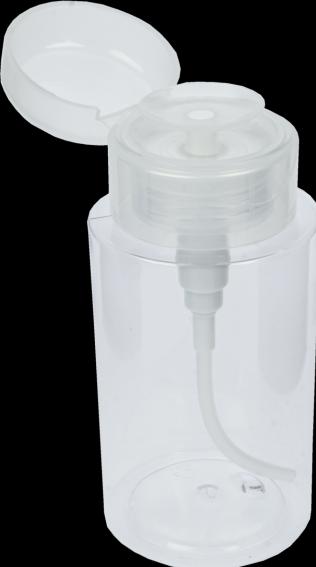 Pumpflasche Kunststoff, leer, für 200 ml Nagellack- entferner,Höhe:10,2 cm,Ø 5,8cm