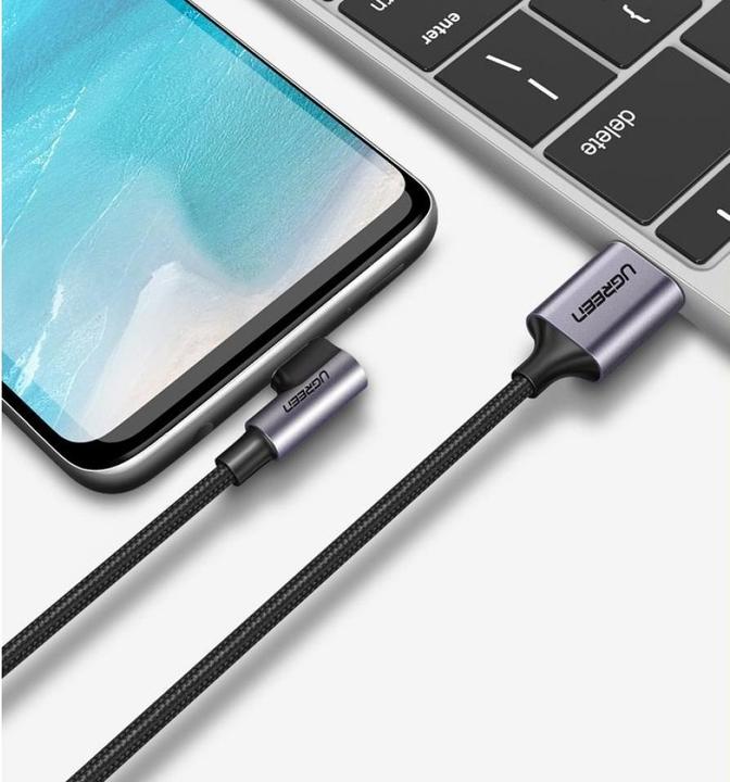 Produktbild Ugreen USB-C gewinkelt zu USB-A 2.0 A Datenkabel (2 m, USB 2.0)