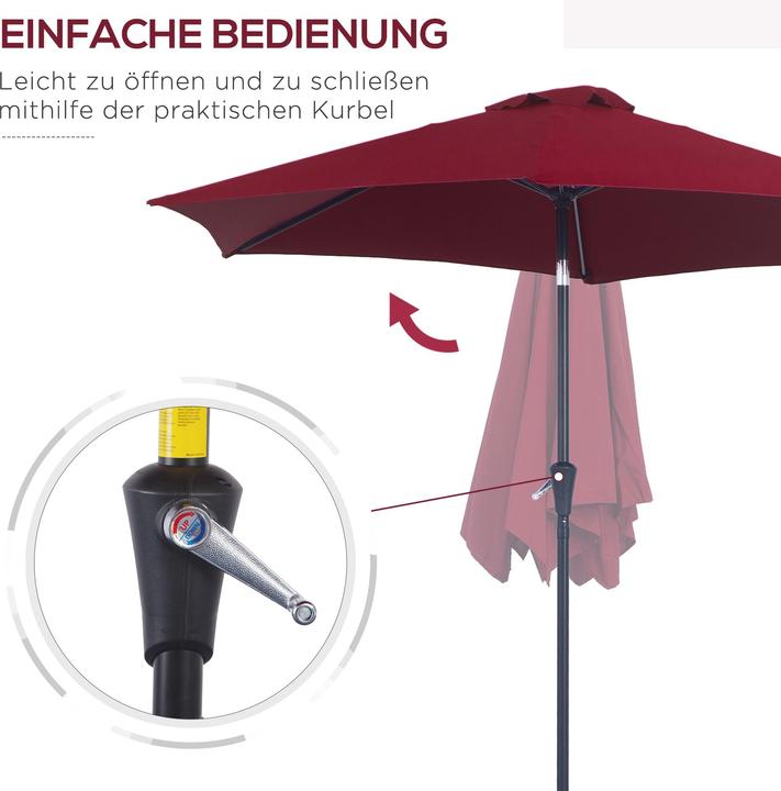 Actual product image Outsunny Parasol with hand crank (2.70 m)