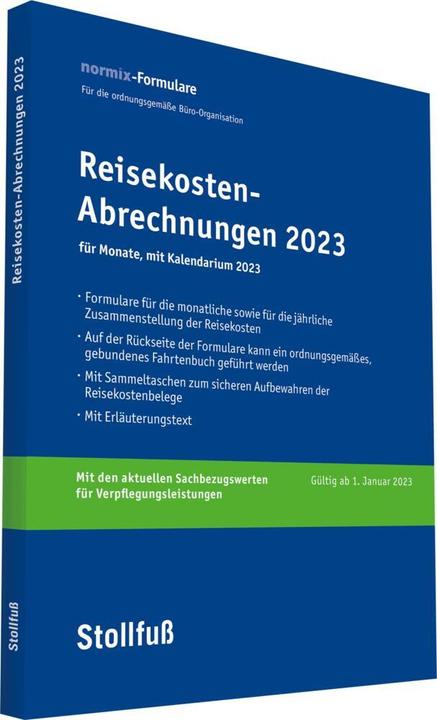 Image du produit Calcul des frais de déplacement 2023 avec calendrier (A4, Allemand)