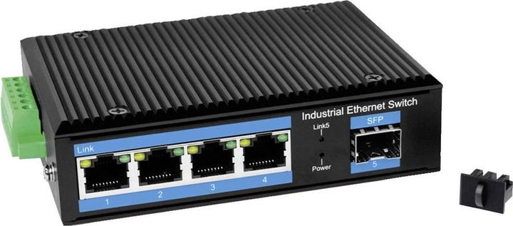 Produktbild LogiLink Industrie Gigabit Ethernet Switch, 4-Port 1000 Mbit/s + 1 Port SFP (5 Ports)
