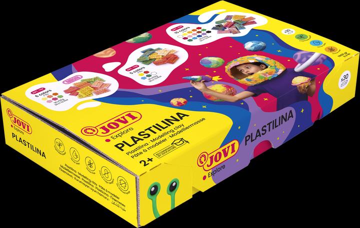 Actual product image Jovi Plastilina display, modelling clay, assorted fluorescent colours, 30 x 50 g (5 x 6 colours)