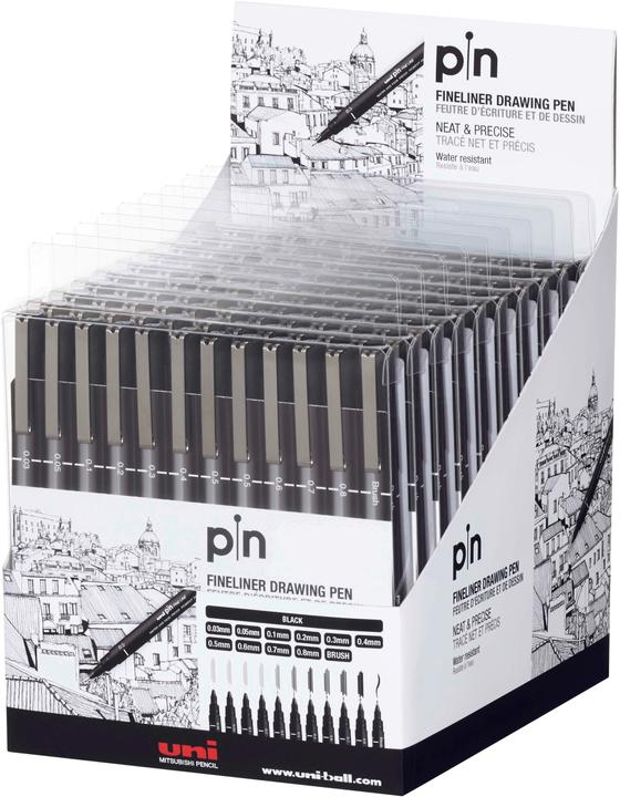 Produktbild Uni-ball Pin Fineliner (Black, 12 x)