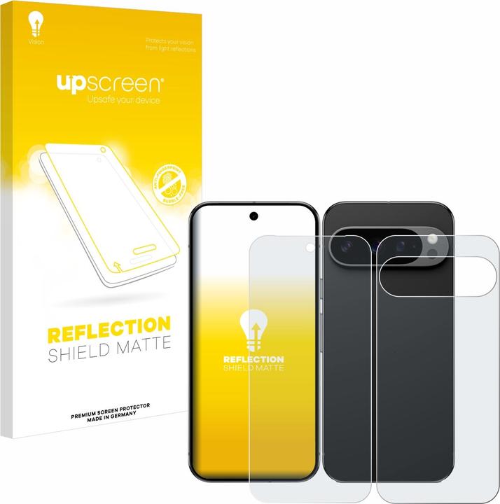 Actual product image upscreen Protective film Screen protector Matt anti-reflective film (1 Piece, Google Pixel 9 Pro)