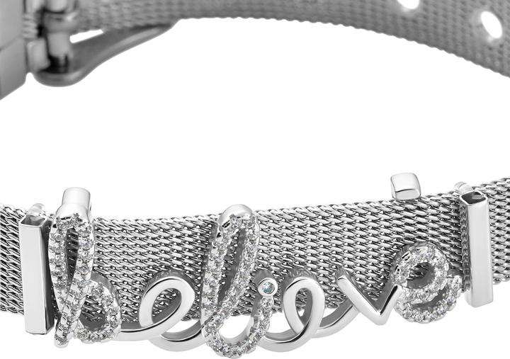 Actual product image Heideman Mesh bracelet Believe polished (100% stainless steel)