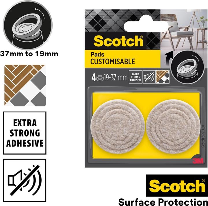 Actual product image Scotch Chair leg ladder (Felt gliders, 4 Piece)