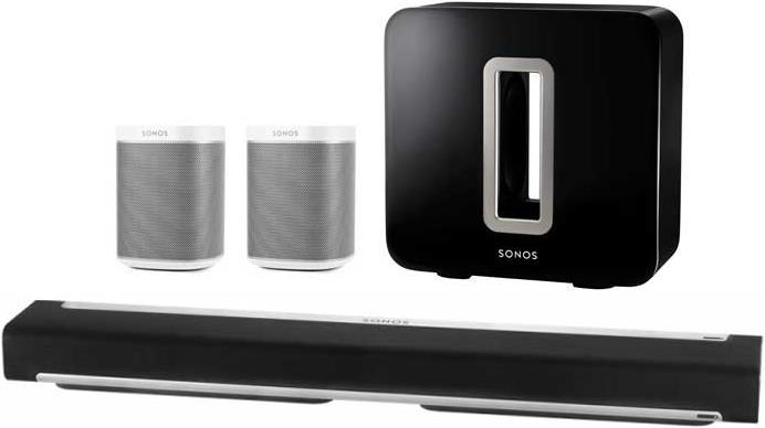 Sonos 5.1 Bundle 2x PLAY:1 weiss + Playbar + Sub