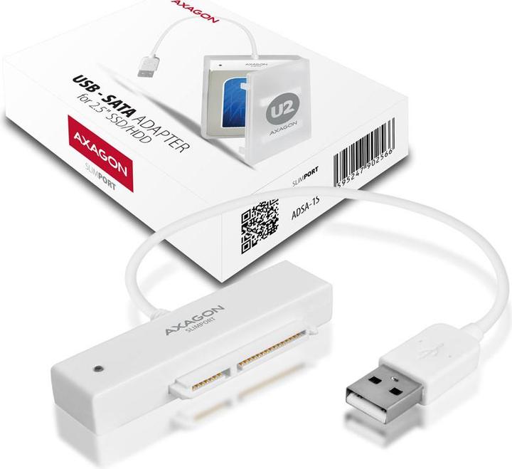 Immagine prodotto Axagon ADSA-1S6 Adattatore SLIMPort, USB 2.0, 2.5" SSD/HDD, SATA - con custodia (2.5")