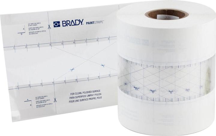 Immagine prodotto Brady Stencil PaintStripe - linea continua, polipropilene, trasparente/bianco, 76,20 mm x 152,4