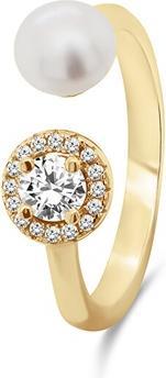 Produktbild Brilio Silver - Elegant silver ring with real pearl and zircons RI062W - Circuit: 60 mm (60)