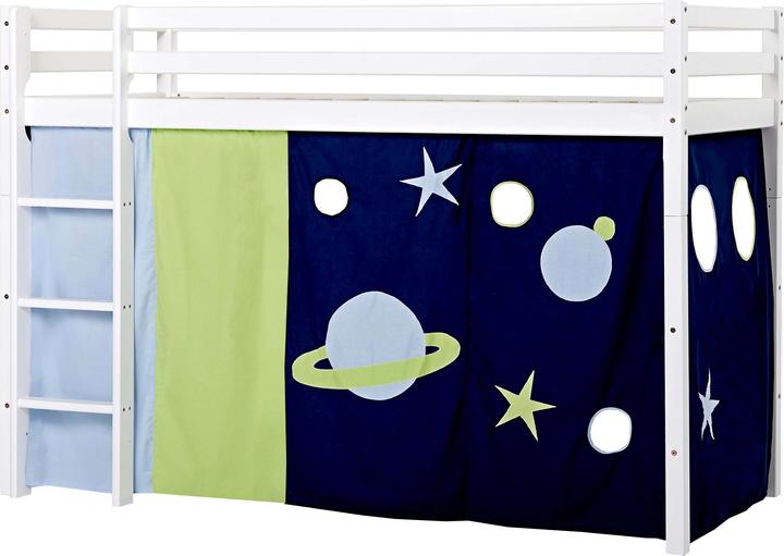 Actual product image Hoppekids BUNDLE BASIC middle loft bed 90x200cm with space curtain (90 x 200 cm)